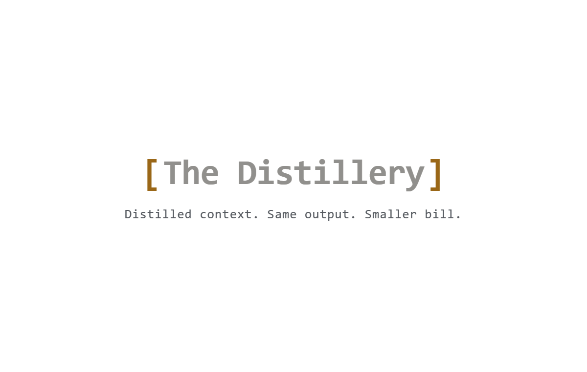 The Distillery hero — tokens distilled, 23% cost savings